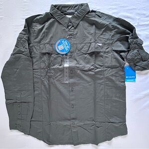 Columbia Omni-Shade UPF 50 Long Sleeve Fishing Shirt XL Gray Vented Omni-Wick